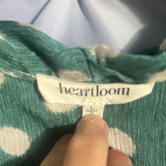 Heartloom Green and White polka Dot Blouse - Picture 4 of 7